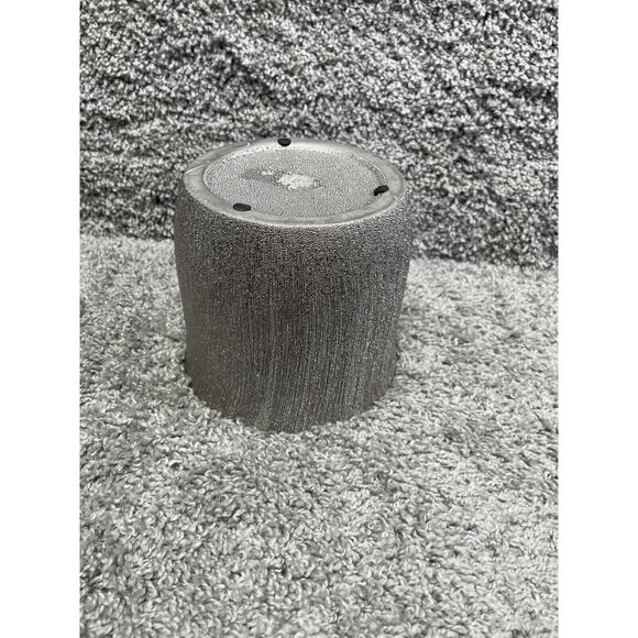 Silver Cylinder Shape Planter Pot Vase Solid 7" Height - Picture 4 of 12